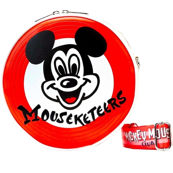 Loungefly Handbags - Loungefly Disney 100th Mickey Mouseketeers Ear Holder Crossbody Purse in bag NWT